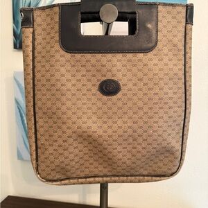 Gucci Beige and Dark Brown Monogram Bag